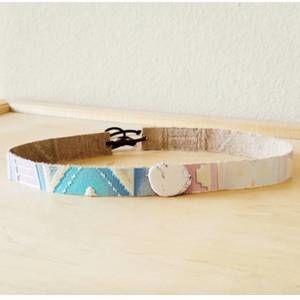 NEW JEWELRY JUNKIE women's embossed pastel navajo leather hat band in white